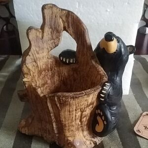 Demdaco Black Bear Tree Stump Holder